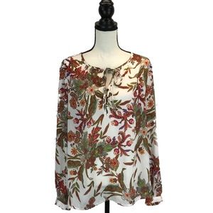 Liz Clairborne Flowy Boho Blouse Top